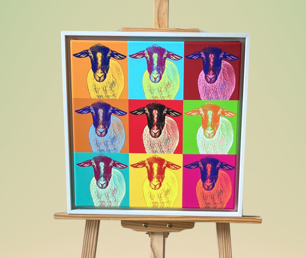 Pop-Art Wandbild "Käthe, das Rhönschaf"