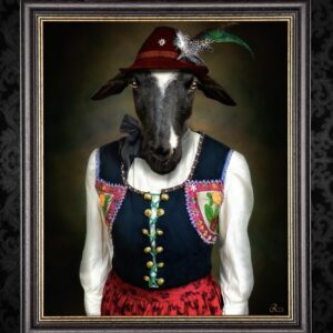 Wandbild Rhönschaf "Helene" in Tracht